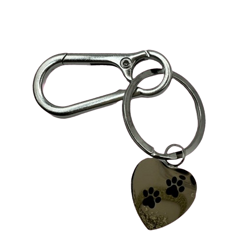 Paw Print heart "Urn" Keyring Keepsake