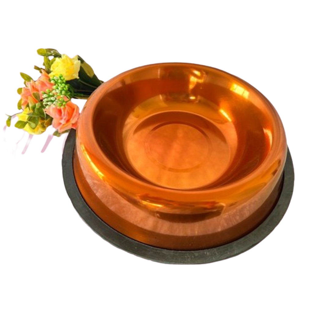 Brushed Copper Dog Bowl