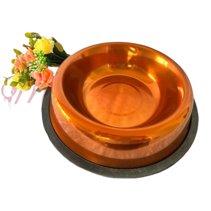 Brushed Copper Dog Bowl