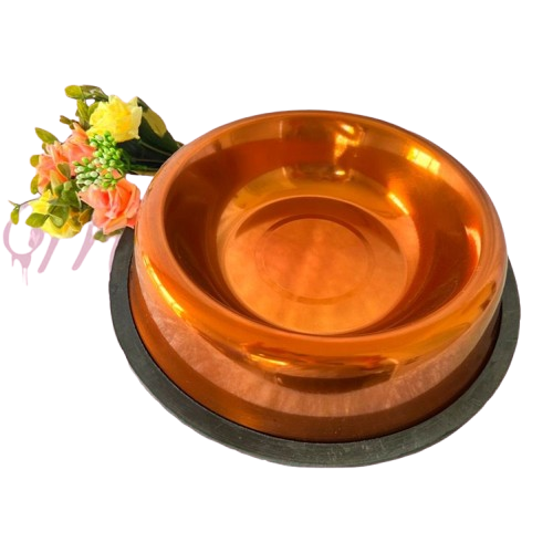 Brushed Copper Dog Bowl