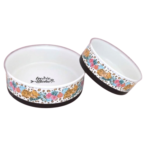 Indie Boho  Ceramic Dog Bowl