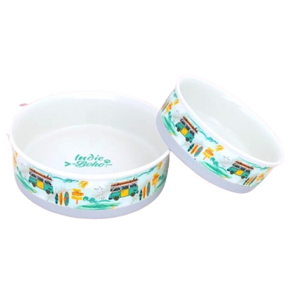 Indie Boho  Ceramic Dog Bowl