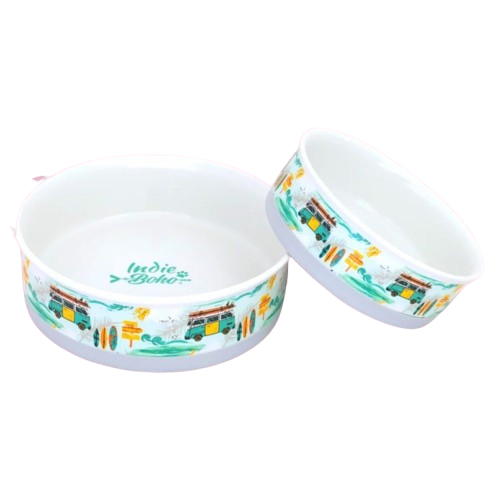 Indie Boho  Ceramic Dog Bowl