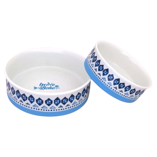 Indie Boho  Ceramic Dog Bowl