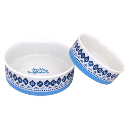 Indie Boho  Ceramic Dog Bowl