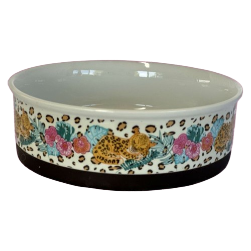 Indie Boho  Ceramic Dog Bowl