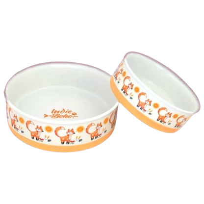 Indie Boho  Ceramic Dog Bowl