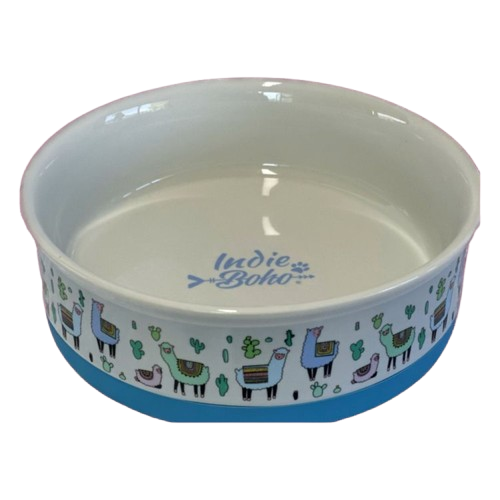 Indie Boho  Ceramic Dog Bowl