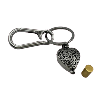 Filigree Heart Designed Urn Keyring