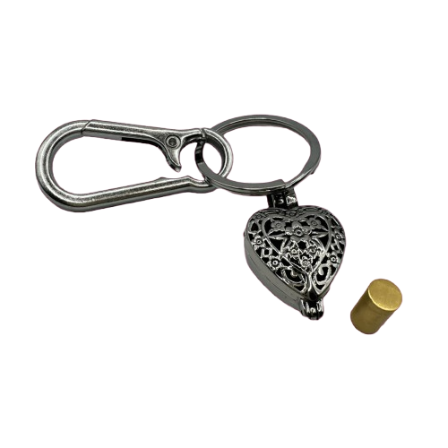 Filigree Heart Designed Urn Keyring