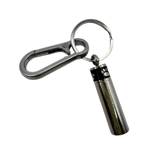 Paw Print Cylinder "Urn" Keyring Keepsake
