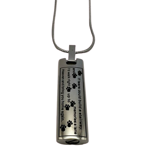 Cylinder Urn "If tears could build a stairway" Pendant or Keyring