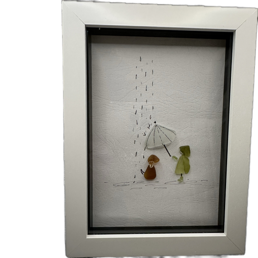 Sea Glass Framed Art work